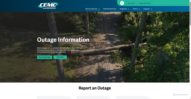 Security scan screenshot of https://cemc.org/outagemap/