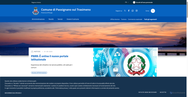 Security scan screenshot of https://www.comune.passignano-sul-trasimeno.pg.it/