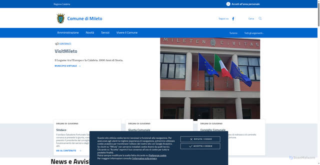 Security scan screenshot of https://www.comune.mileto.vv.it/