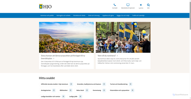 Security scan screenshot of https://www.hjo.se/