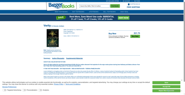 Security scan screenshot of https://www.biggerbooks.com/verity-hoover-colleen/bk/9781538742112?srsltid=AU7gw4VDGohUqsjd8zRk2o1IdmR9NNk02nkt2Re6LNw6tLFnbAmLMinV