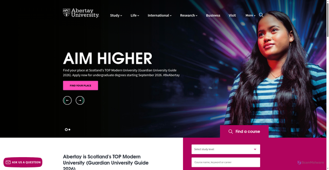 Security scan screenshot of https://app-abertay-web-prod-hghnbjcqabcvfjhm.uksouth-01.azurewebsites.net/