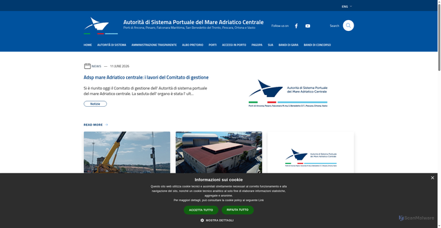 Security scan screenshot of https://www.porto.ancona.it/