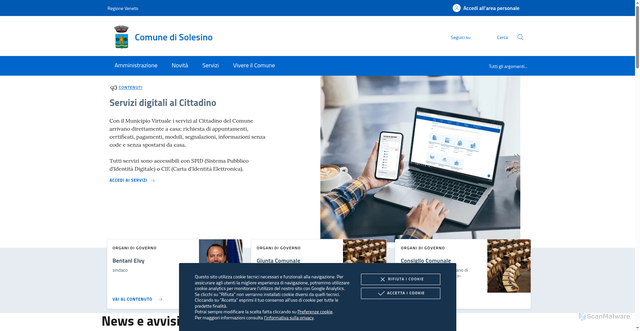 Security scan screenshot of https://www.comune.solesino.pd.it/