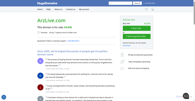 Security scan screenshot of https://www.arzlive.com/