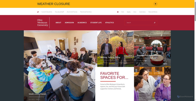 Security scan screenshot of https://www.owu.edu/