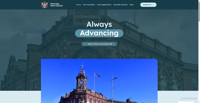 Security scan screenshot of http://www.thornabytowncouncil.gov.uk