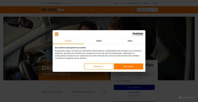Security scan screenshot of https://dutchvans.com