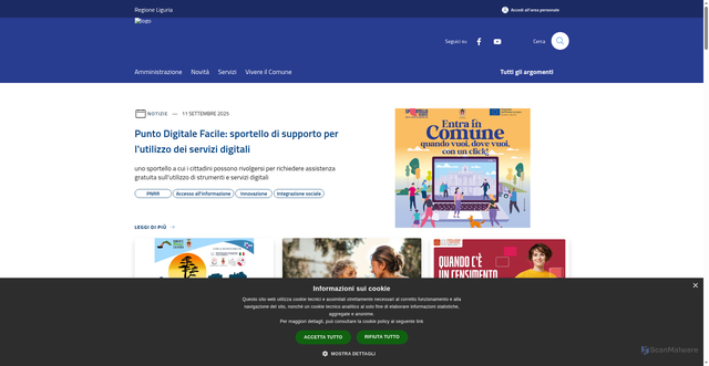 Security scan screenshot of https://www.comune.savona.it/it