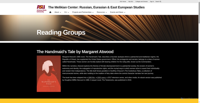 Security scan screenshot of https://melikian.asu.edu/research-and-partnerships/projects-and-initiatives/reading-group/Handmaid-Atwood