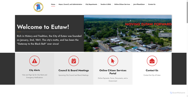 Security scan screenshot of https://eutawal.gov/