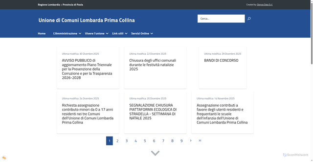 Security scan screenshot of https://www.primacollina.it/