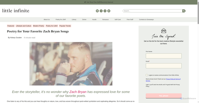 Security scan screenshot of https://www.littleinfinite.com/poetry-for-your-favorite-zach-bryan-songs/