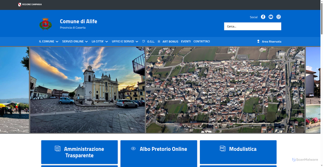 Security scan screenshot of https://www.comune.alife.ce.it/