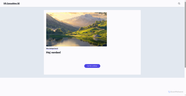 Security scan screenshot of https://vr-consulting.se