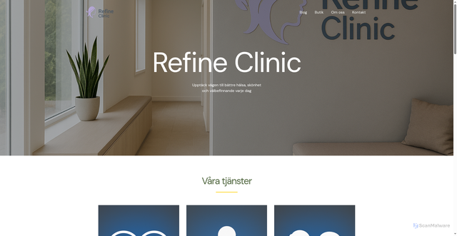 Security scan screenshot of https://refineclinic.se