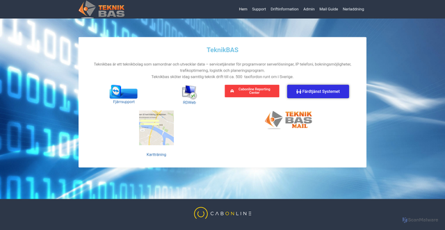 Security scan screenshot of https://teknikbas.se