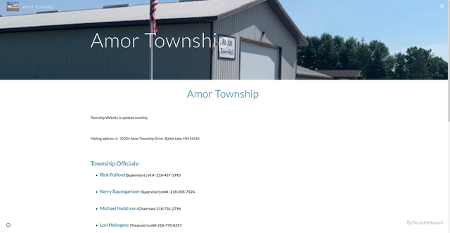 Security scan screenshot of https://www.amortownshipmn.gov/