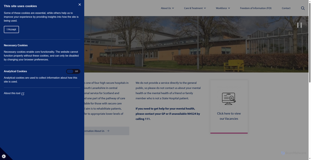 Security scan screenshot of https://www.tsh.scot.nhs.uk/