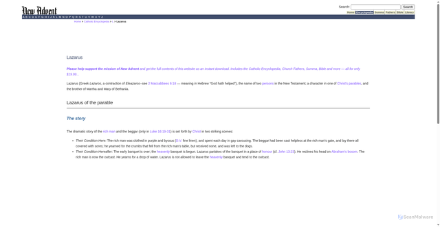 Security scan screenshot of https://www.newadvent.org/cathen/09096a.htm