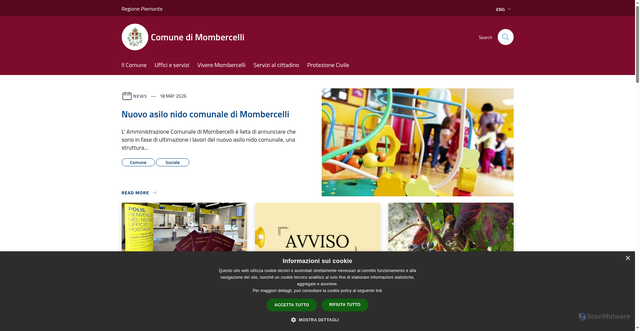 Security scan screenshot of https://www.comune.mombercelli.at.it/