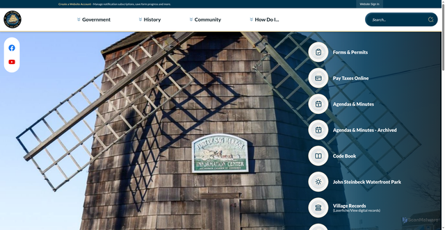Security scan screenshot of https://sagharborny.gov/