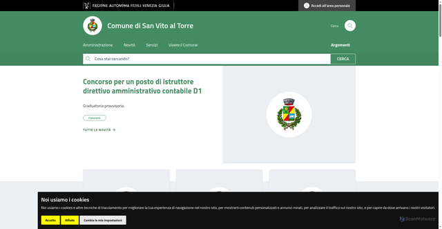 Security scan screenshot of https://www.comune.sanvitoaltorre.ud.it/