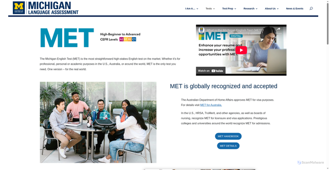 Security scan screenshot of https://michiganassessment.org/michigan-tests/met-new/