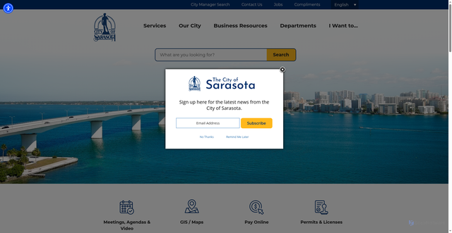 Security scan screenshot of https://www.sarasotafl.gov/