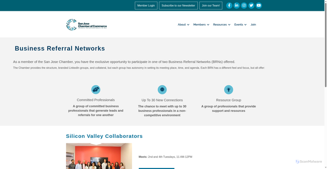Security scan screenshot of https://www.sjchamber.com/brn-groups/