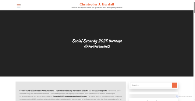 Security scan screenshot of https://christopherjhorsfall.pages.dev/hryfo-social-security-2025-increase-announcements-cfnna/