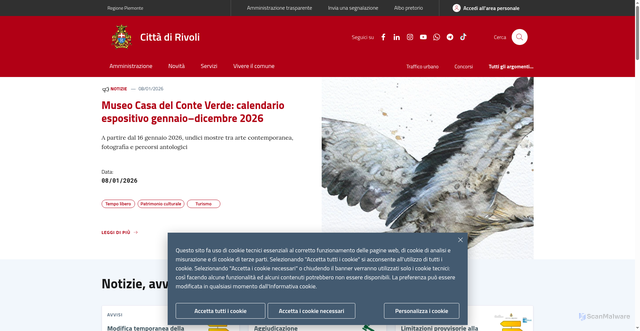 Security scan screenshot of https://www.comune.rivoli.to.it/