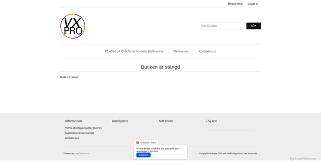 Security scan screenshot of https://ovk-besiktning-pris.se