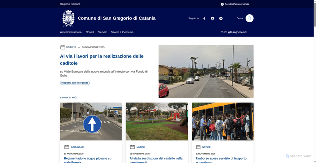 Security scan screenshot of https://www.comune.sangregoriodicatania.ct.it/it