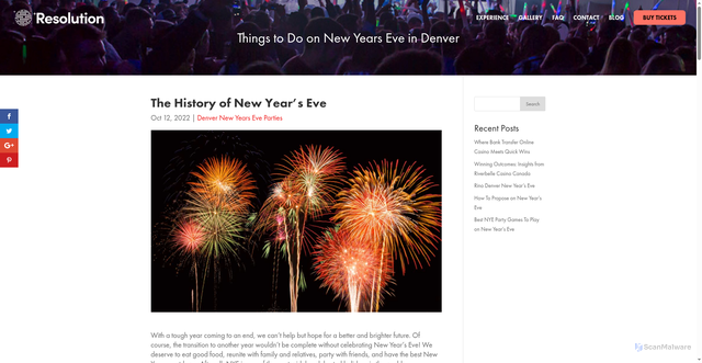 Security scan screenshot of https://resolutiondenver.com/history-of-new-years-eve/