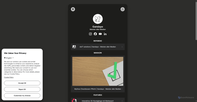 Security scan screenshot of http://gandayo.social/