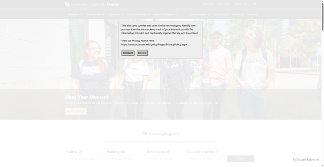 Security scan screenshot of https://www.ucdenver.edu/