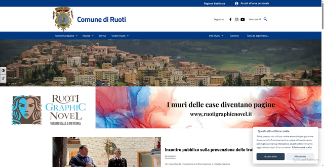 Security scan screenshot of https://www.comune.ruoti.pz.it/