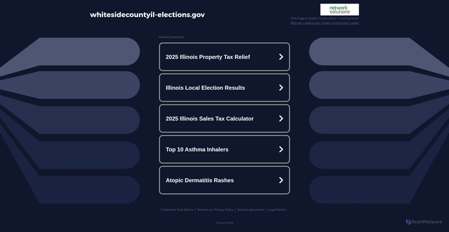Security scan screenshot of https://whitesidecountyil-elections.gov/