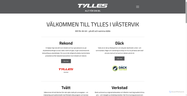 Security scan screenshot of https://tylles.se