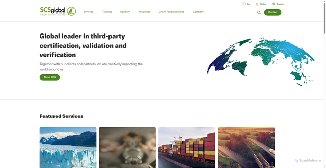 Security scan screenshot of https://scsglobalservices.com