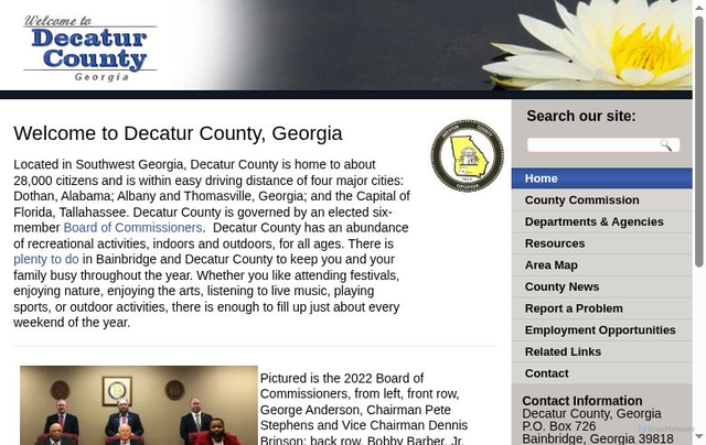 Security scan screenshot of https://www.decaturcountyga.gov/