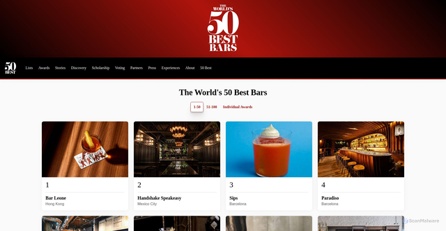 Security scan screenshot of https://www.theworlds50best.com/bars/list/1-50