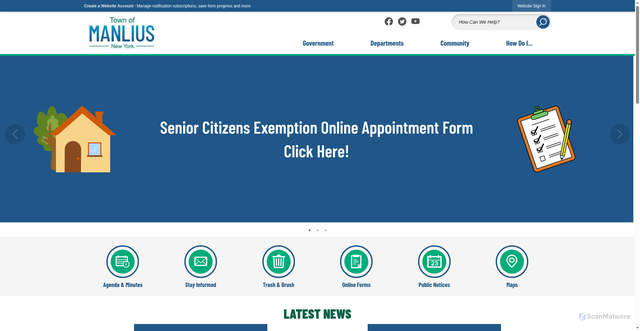 Security scan screenshot of https://townofmanlius.gov/