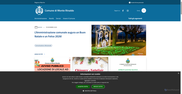 Security scan screenshot of https://www.comune.monterinaldo.fm.it/it