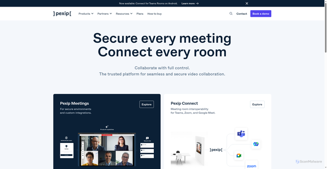 Security scan screenshot of https://pexip.com