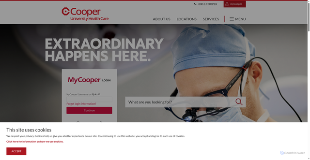 Security scan screenshot of http://www2.cooperhealth.org/