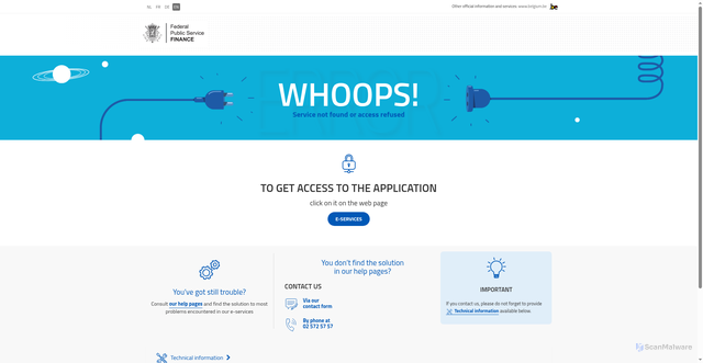 Security scan screenshot of https://ccff02.minfin.fgov.be
