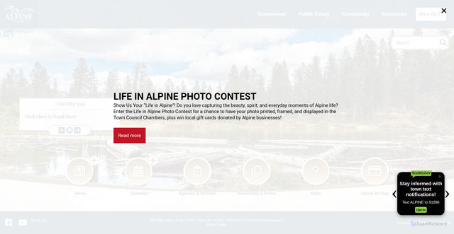 Security scan screenshot of https://www.alpinewy.gov/