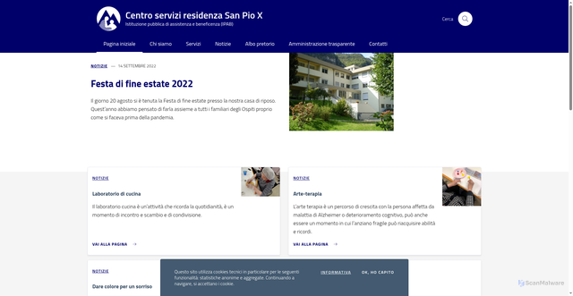 Security scan screenshot of https://www.ipabsanpioxvalstagna.it/